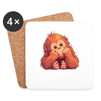 Orangutan Orang-Utans Orang-Utan - Untersetzer (4er-Set) - Weiß - Vorne
