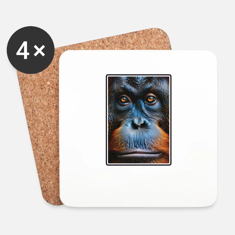 Orangutan Orang-Utans Orang-Utan - Untersetzer (4er-Set) - Weiß