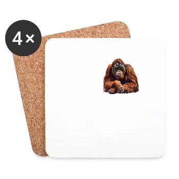 Orang-outan Orangs-outans Orang-outan - Dessous de verre (lot de 4) - blanc - Devant
