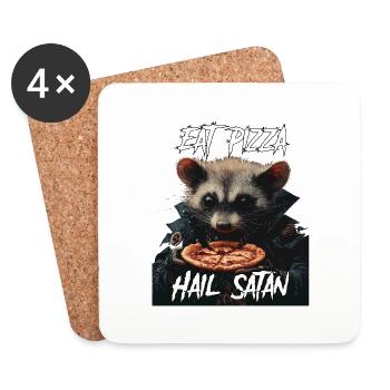 Funny opossum with saying - Coasters (set of 4) - white - Front