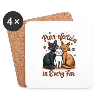 CAT LOVER PURREFECTION IN EVERY FUR - Coasters (set of 4) - white - Front