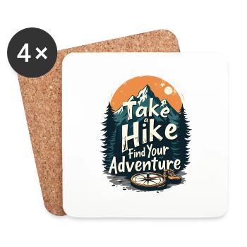 TAKE A HIKE FIND YOUR ADVENTURE - Coasters (set of 4) - white - Front
