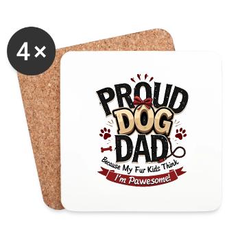 DOG DAD - Coasters (set of 4) - white - Front