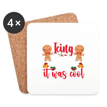 Weihnachten Tut Mir Leid, Wenn Mein Zuckerguss Zu - Untersetzer (4er-Set) - Weiß - Vorne
