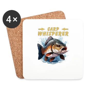 KARPFEN CARP WHISPERER - Untersetzer (4er-Set) - Weiß - Vorne