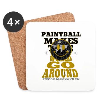 Paintball bewegt die Welt, Welttag - Untersetzer (4er-Set) - Weiß - Vorne