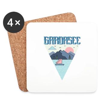 Gardasee - Untersetzer (4er-Set) - Weiß - Vorne