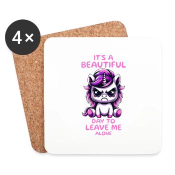 C’est une belle journée pour me laisser tranquille. - Dessous de verre (lot de 4) - blanc - Devant