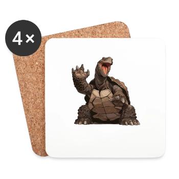 Tortues géantes Tortue géante - Dessous de verre (lot de 4) - blanc - Devant