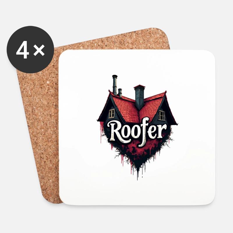 Dachdeckenr - Untersetzer (4er-Set) - Weiß