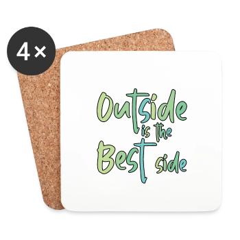 Outside Is The Best Side 4 - Untersetzer (4er-Set) - Weiß - Vorne