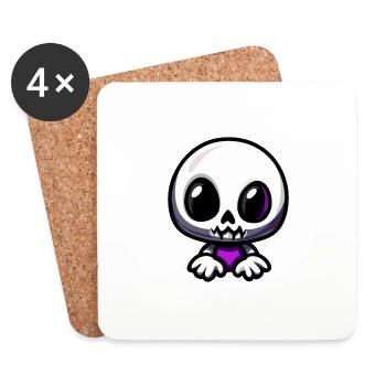 Zombie Halloween Skeleton Baby - Coasters (set of 4) - white - Front