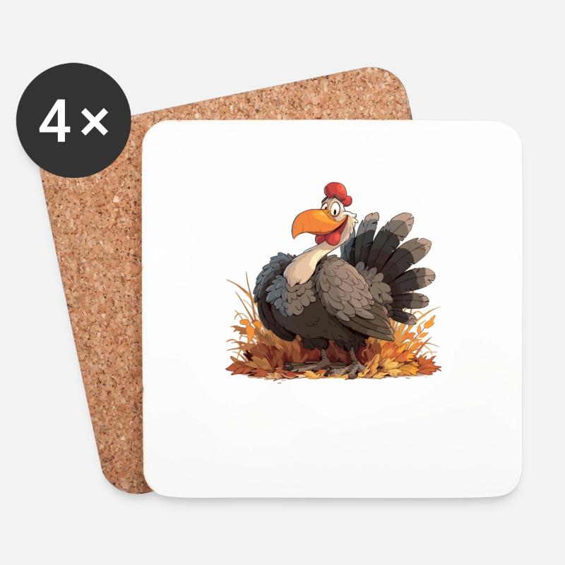 Turkey Truthähne Truthahn - Untersetzer (4er-Set) - Weiß