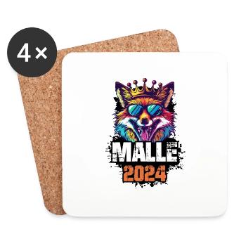 Malle 2024 Holiday Fox - Coasters (set of 4) - white - Front
