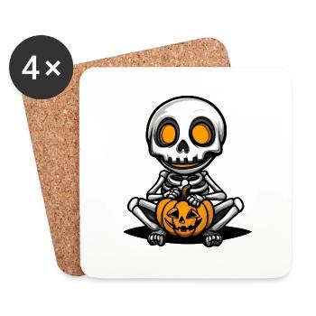 Skelett Comic Halloween - Untersetzer (4er-Set) - Weiß - Vorne