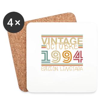 Octobre 1994 Vinatge 1994 Cadeau d’anniversaire - Dessous de verre (lot de 4) - blanc - Devant