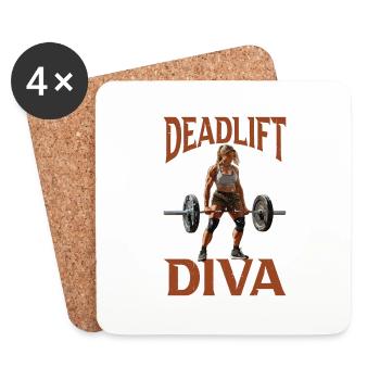 Deadlift Diva 10 - Untersetzer (4er-Set) - Weiß - Vorne