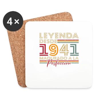 Legend since 1941 Birthday Gift - Coasters (set of 4) - white - Front