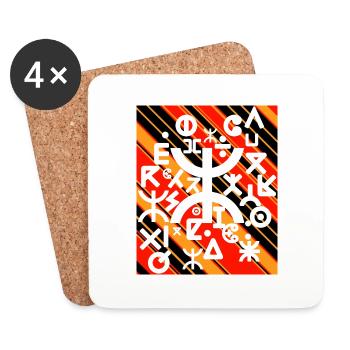 TIFINAGH 1 2 3 viva l'algerie amazigh kabyle - Untersetzer (4er-Set) - Weiß - Vorne