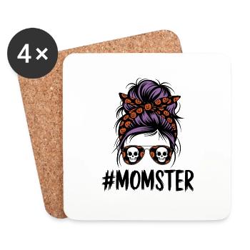Halloween maman monstre maman - Dessous de verre (lot de 4) - blanc - Devant