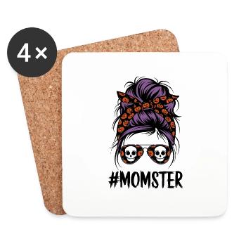 Halloween maman monstre maman - Dessous de verre (lot de 4) - blanc - Devant