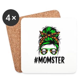 Halloween maman monstre maman - Dessous de verre (lot de 4) - blanc - Devant