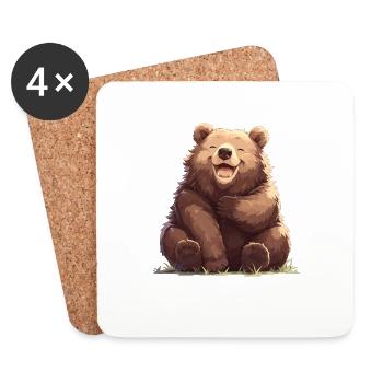 Bear Bären Bär - Coasters (set of 4) - white - Front