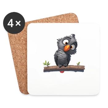 Gray Parrot Graupapageis Graupapagei - Untersetzer (4er-Set) - Weiß - Vorne