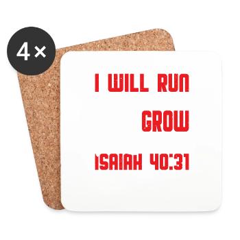 I Will Run And Not Grow Weary Isaiah 40:31 5 - Untersetzer (4er-Set) - Weiß - Vorne