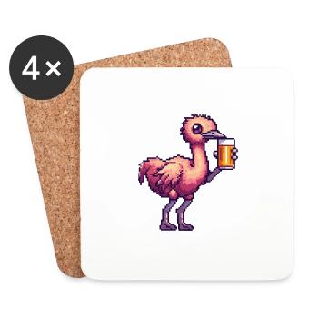 Strauss Beer Pixel - Coasters (set of 4) - white - Front