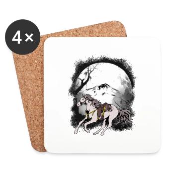 Wild West Western Horse Horses Western Horse - Coasters (set of 4) - white - Front