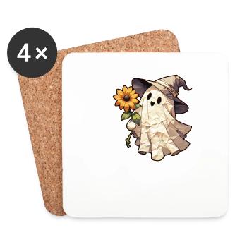 Paper spirit with sunflowers - Coasters (set of 4) - white - Front