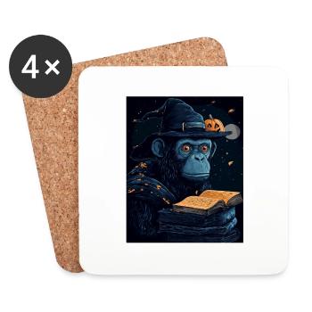 Halloween Gift Women Monkey Men Kids Decoration - Coasters (set of 4) - white - Front