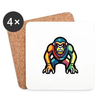 Gorilla Halloween Comic Funny - Coasters (set of 4) - white - Front