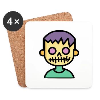 Zombie Halloween Gruselig - Untersetzer (4er-Set) - Weiß - Vorne
