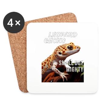 LEOPARD GECKO SMALL BUT MIGHTY - Untersetzer (4er-Set) - Weiß - Vorne