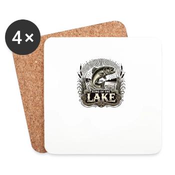 Pêcher avec notre design King Of The Lake - Dessous de verre (lot de 4) - blanc - Devant