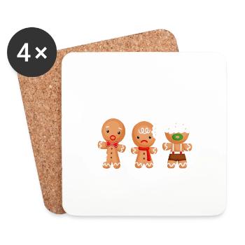 Ich Bin Nur Wegen Der Weihnachtsplätzchen Hier - Untersetzer (4er-Set) - Weiß - Vorne
