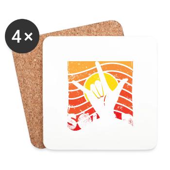 Escouade de la langue des signes Conception d’une langue des signes - Dessous de verre (lot de 4) - blanc - Devant