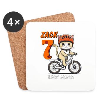 LE VÉLO DE CHAT DOIT CONTINUER À S’ASSEOIR ZACK SIEBEN - Dessous de verre (lot de 4) - blanc - Devant