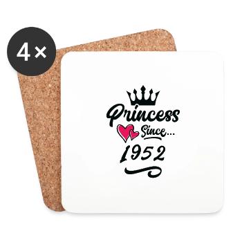 1952 Anniversaire de la princesse - Dessous de verre (lot de 4) - blanc - Devant