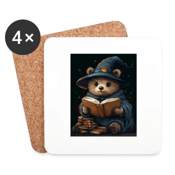 Halloween Gift Women Bear Men Kids Decoration - Coasters (set of 4) - white - Front