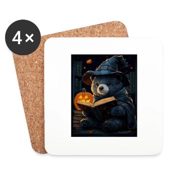 Halloween Gift Women Bear Men Kids Decoration - Coasters (set of 4) - white - Front