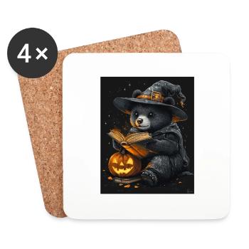 Halloween Gift Women Bear Men Kids Decoration - Coasters (set of 4) - white - Front