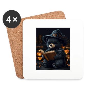 Halloween Gift Women Bear Men Kids Decoration - Coasters (set of 4) - white - Front