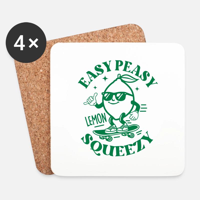 easy peasy lemon squeezy - Untersetzer (4er-Set) - Weiß