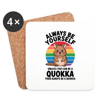 Quokka Spruch Australien Lustiges Quokka Geschenk - Untersetzer (4er-Set) - Weiß - Vorne