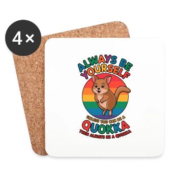 Quokka Spruch Australien Lustiges Quokka Geschenk - Untersetzer (4er-Set) - Weiß - Vorne