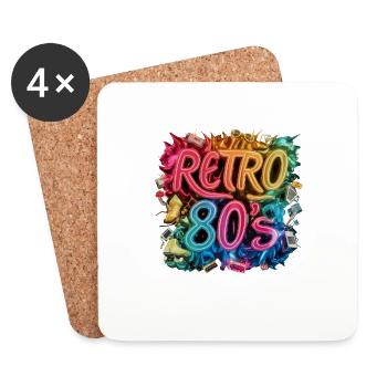 I Love The 80s für alle die 80s lieben - Untersetzer (4er-Set) - Weiß - Vorne