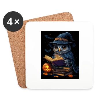 Halloween Gift Women Owl Men Kids Decoration - Coasters (set of 4) - white - Front